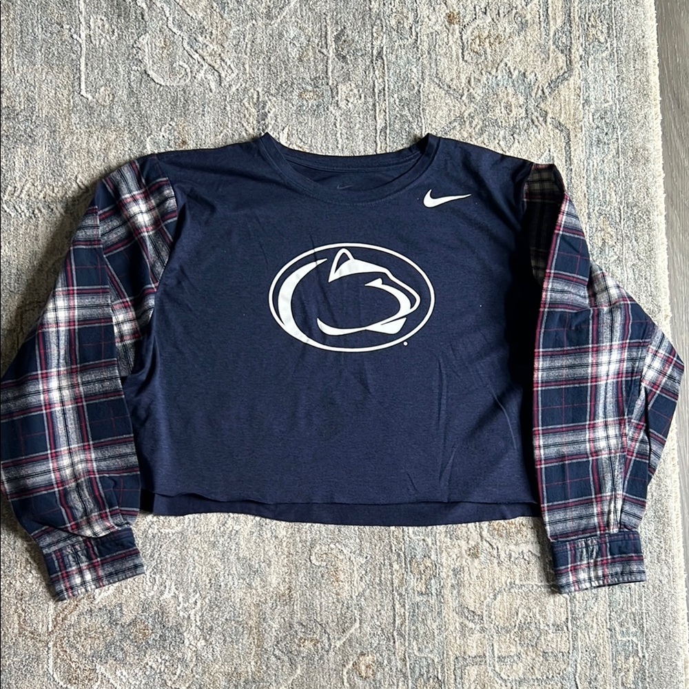 Re-worked Flannel and Nike Dry-Fit Penn State Long Sleeve Tee PSU